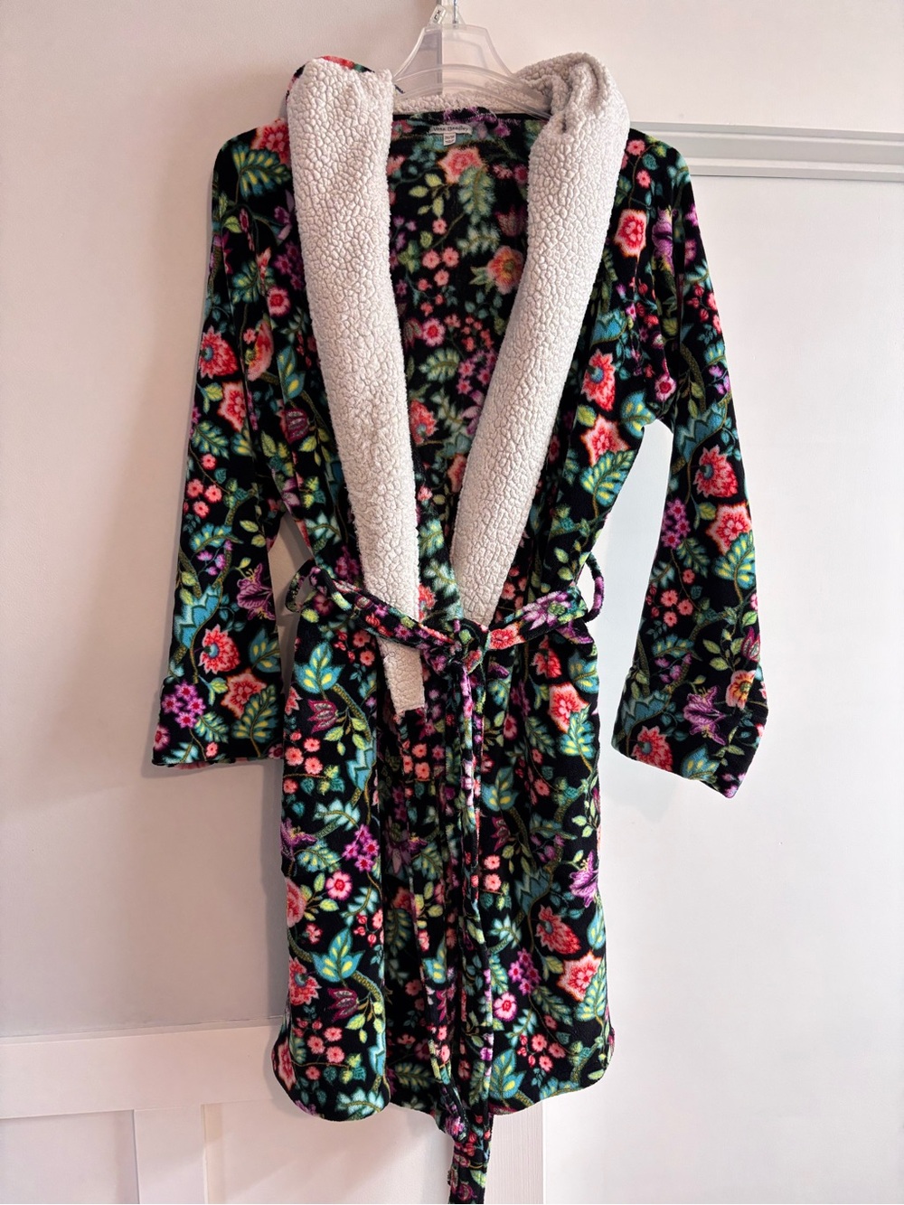 VERA BRADLEY Enchanted Garden Floral Soft Fleece Hooded Lounge Robe Size 2X/3X
